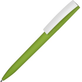 Ручка пластиковая soft-touch шариковая «Zorro», зеленое яблоко/белый