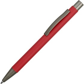 Ручка металлическая soft touch шариковая «Tender» с зеркальным слоем, красный/серый