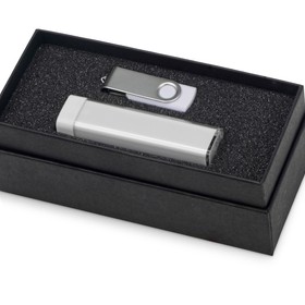 Подарочный набор Flashbank с флешкой и зарядным устройством, белый