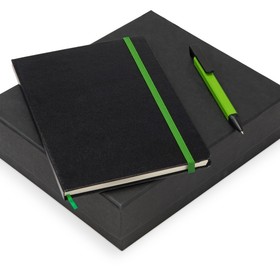 Подарочный набор Jacque с ручкой-подставкой и блокнотом А5, зеленое яблоко