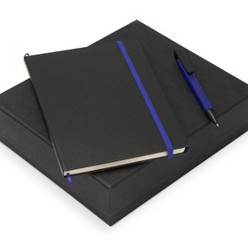Подарочный набор Jacque с ручкой-подставкой и блокнотом А5, синий