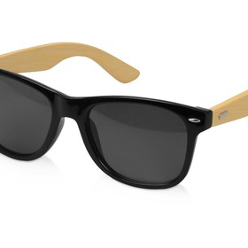 Солнцезащитные очки с бамбуковыми дужками в сером чехле
