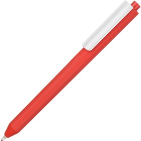 Ручка шариковая Pigra модель P03 PRM «софт-тач», красный/белый