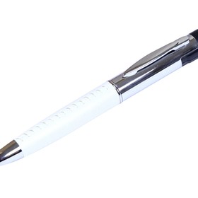 Флешка в виде ручки с мини чипом, 16 Гб, белый/серебристый